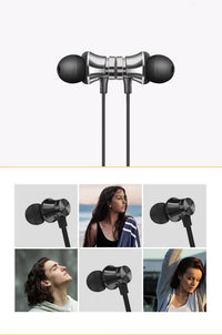 HKM-198611 Magnetic Wireless In-Ear Bluetooth Headset with Voice Control and Stereo Sound