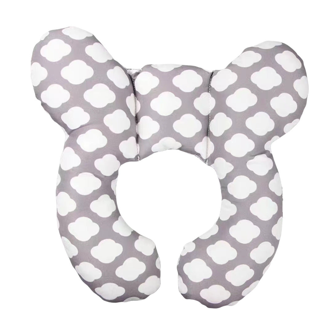 HKM-198675 Children's Car Seat Head Protection Pillow - Soft Polyester Fiber, Modern Design, 26x26cm, Available in Various Fun Colors