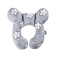 HKM-198675 Children's Car Seat Head Protection Pillow - Soft Polyester Fiber, Modern Design, 26x26cm, Available in Various Fun Colors