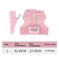 HKM-198675 Cooling Dog Harness with Light Up Features and Breathable Mesh Fabric for Small Pets