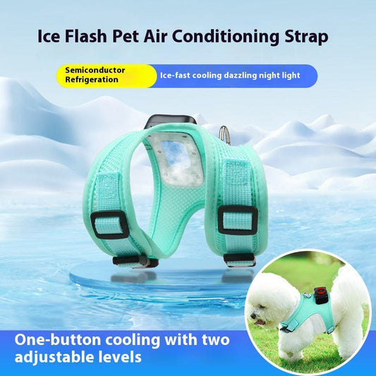 HKM-198675 Cooling Dog Harness with Light Up Features and Breathable Mesh Fabric for Small Pets