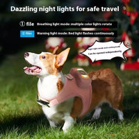 HKM-198675 Cooling Dog Harness with Light Up Features and Breathable Mesh Fabric for Small Pets