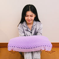HKM-198867 TPE Cool Feeling Dynamic Partial Pressure Pillow – 100% High Elastic Polymer, Available in Purple and Blue