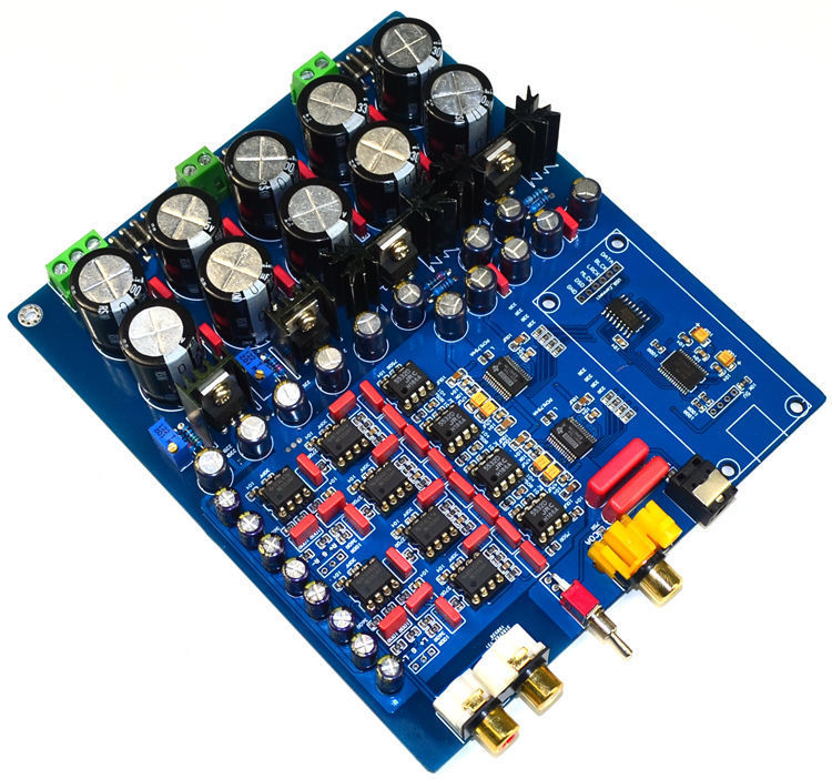 HKM-199059 Dual-Chip Decoder DAC with Optical Fiber, Coaxial, and USB Inputs - PCM1794 and AK4113 Equipped
