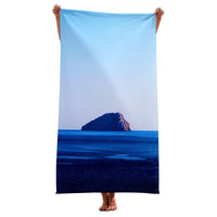 HKM-199123 Ultra-Fine Fiber Flat Woven Square Beach Towel - 150x75cm, Lightweight and Quick-Drying