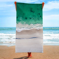 HKM-199123 Ultra-Fine Fiber Flat Woven Square Beach Towel - 150x75cm, Lightweight and Quick-Drying