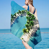 HKM-199123 Ultra-Fine Fiber Flat Woven Square Beach Towel - 150x75cm, Lightweight and Quick-Drying