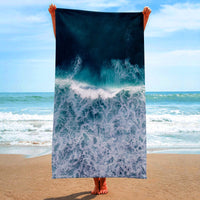 HKM-199123 Ultra-Fine Fiber Flat Woven Square Beach Towel - 150x75cm, Lightweight and Quick-Drying