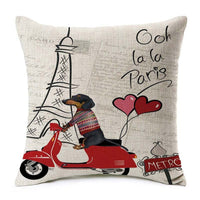 HKM-199251 Scandinavian Style Heart Pattern Peach Skin Pillowcase Cushion Cover 45x45 cm