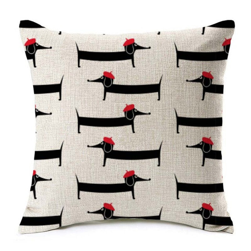 HKM-199251 Scandinavian Style Heart Pattern Peach Skin Pillowcase Cushion Cover 45x45 cm