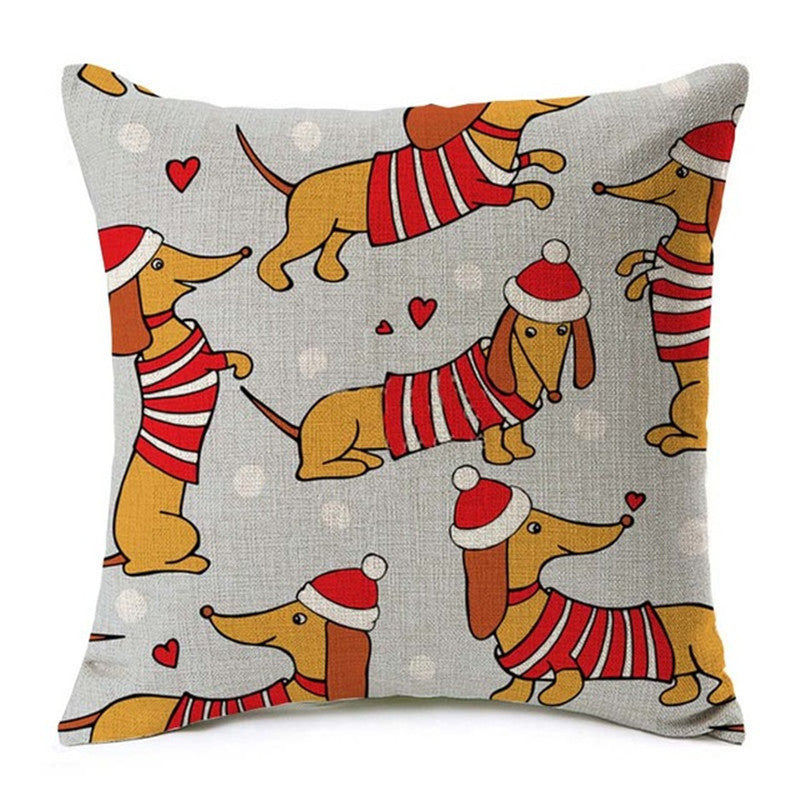 HKM-199251 Scandinavian Style Heart Pattern Peach Skin Pillowcase Cushion Cover 45x45 cm
