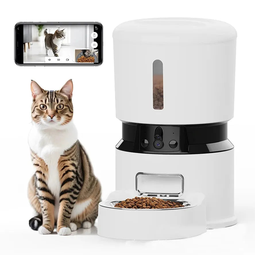 KTX-199315 Automatic 4L Cat Feeder with Voice Recording and Timed Dispensing