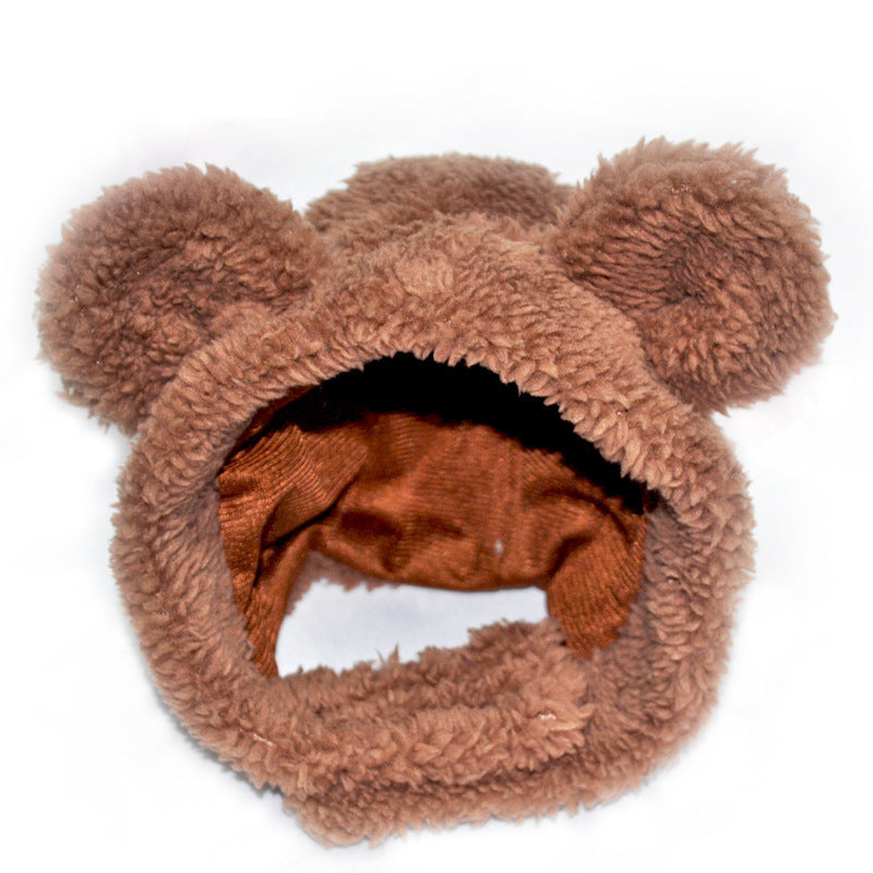 HKM-199379 Cat Bear Cartoon Dress-Up Hat in White, Pink, and Brown - Sizes S, M, L