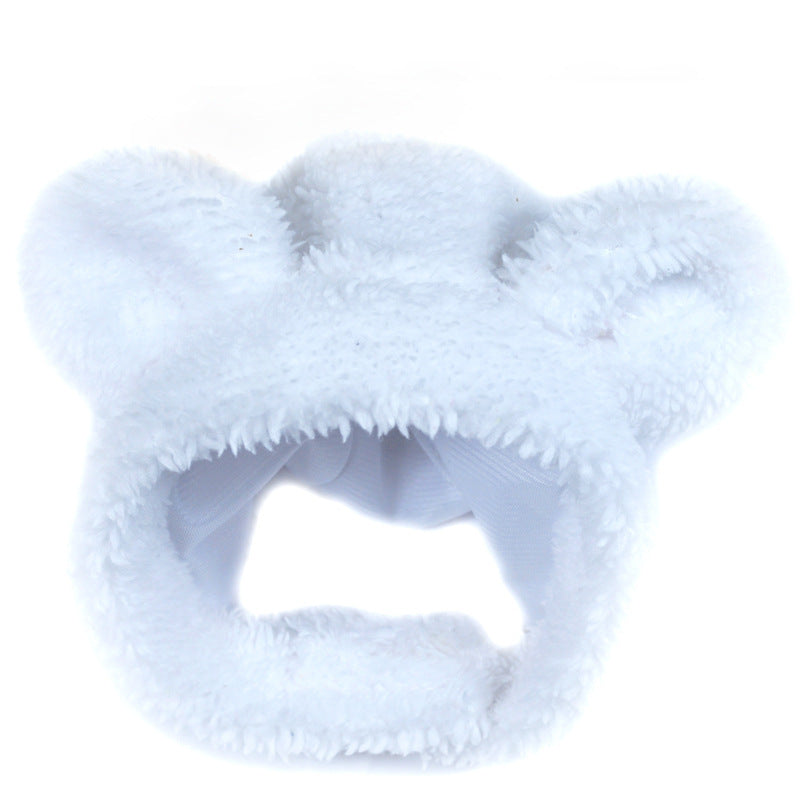 HKM-199379 Cat Bear Cartoon Dress-Up Hat in White, Pink, and Brown - Sizes S, M, L