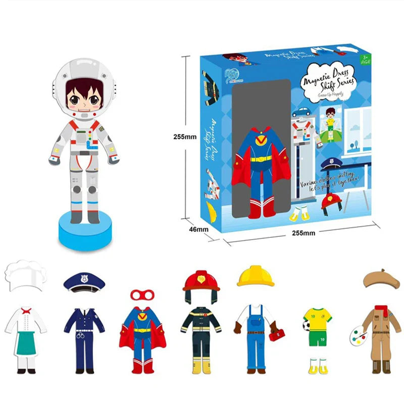 HKM-199443 Magnetic Dress-Up Puzzle Game for Kids - Educational DIY Toy for Boys and Girls, 2-4 Years
