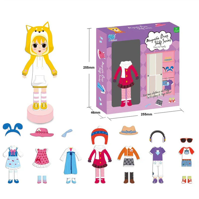 HKM-199443 Magnetic Dress-Up Puzzle Game for Kids - Educational DIY Toy for Boys and Girls, 2-4 Years