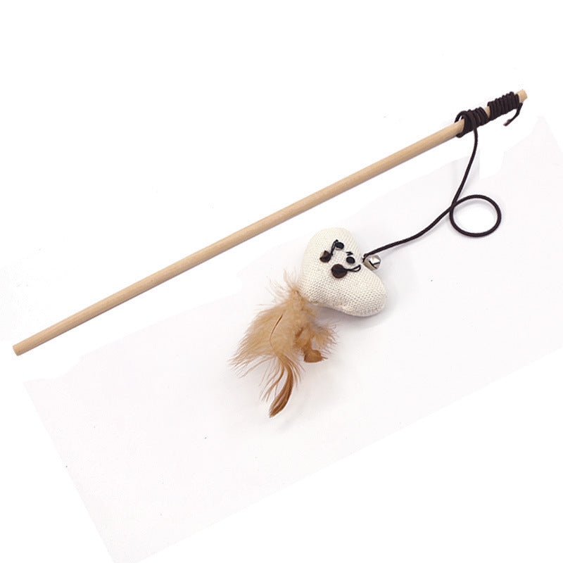 HKM-199507 Funny Bite-Resistant Cat Stick Toy with Variety of Colorful Attachments