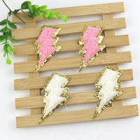 HKM-199635 Lightning Embroidered Cloth Stickers for DIY Projects - Versatile Polyester Options