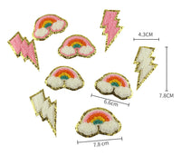 HKM-199635 Lightning Embroidered Cloth Stickers for DIY Projects - Versatile Polyester Options