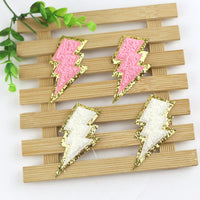 HKM-199635 Lightning Embroidered Cloth Stickers for DIY Projects - Versatile Polyester Options