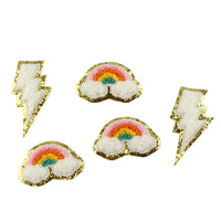 HKM-199635 Lightning Embroidered Cloth Stickers for DIY Projects - Versatile Polyester Options