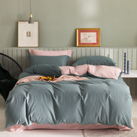 HKM-199699 Brushed Long-Staple Cotton Fleece Bedding Set – 4-Piece Solid Color Collection