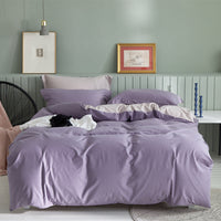 HKM-199699 Brushed Long-Staple Cotton Fleece Bedding Set – 4-Piece Solid Color Collection