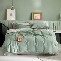 HKM-199699 Brushed Long-Staple Cotton Fleece Bedding Set – 4-Piece Solid Color Collection