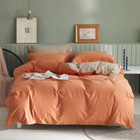 HKM-199699 Brushed Long-Staple Cotton Fleece Bedding Set – 4-Piece Solid Color Collection