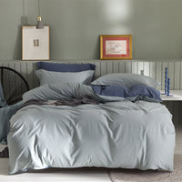 HKM-199699 Brushed Long-Staple Cotton Fleece Bedding Set – 4-Piece Solid Color Collection