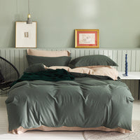HKM-199699 Brushed Long-Staple Cotton Fleece Bedding Set – 4-Piece Solid Color Collection