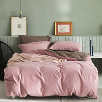 HKM-199699 Brushed Long-Staple Cotton Fleece Bedding Set – 4-Piece Solid Color Collection