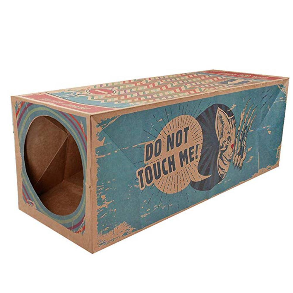 HKM-199699 Peekaboo Cat House Tunnel with Kraft Paper, Spacious Design for Cats 61x22x22cm