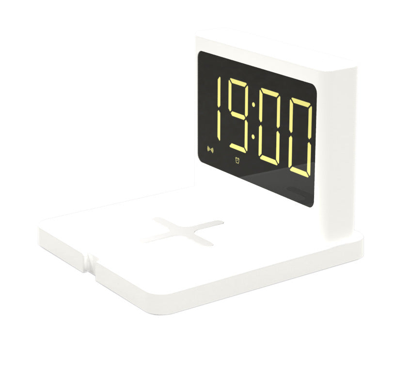 HKM-199763 Fast Wireless Charger with Clock Display – USB and Type-C Charging, Black/White