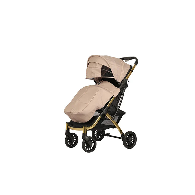 KTX-199891 Full Canopy Stroller with Large Capacity Shopping Basket for Newborns - Hands-Free Convenience for Outings