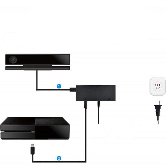 HKM-199891 Power Adapter for Xbox One S/X - Somatosensory 2.0, ABS & Metal, Compact Design