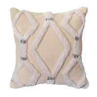 HKM-200083 Vintage Tufted Cotton and Linen Pillowcase, 45x45cm, PP Cotton Filling