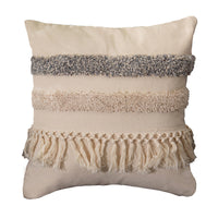 HKM-200083 Vintage Tufted Cotton and Linen Pillowcase, 45x45cm, PP Cotton Filling