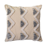 HKM-200083 Vintage Tufted Cotton and Linen Pillowcase, 45x45cm, PP Cotton Filling