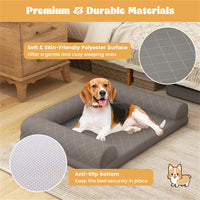 HKM-200147 Orthopedic Dog Bed with Egg-Crate Foam, Non-Slip Base and Removable Cover for Medium and Small Dogs, Grey