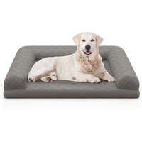 HKM-200147 Orthopedic Dog Bed with Egg-Crate Foam, Non-Slip Base and Removable Cover for Medium and Small Dogs, Grey
