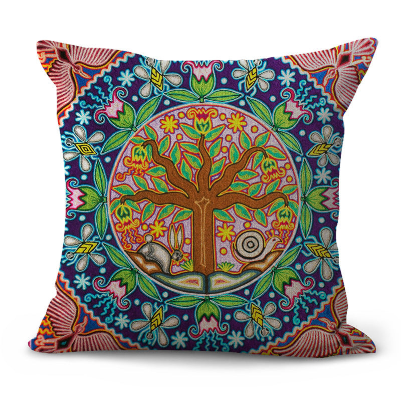 HKM-200403 Pastoral Plaid Geometric Cushion Cover - European Classical Design, 45x45cm