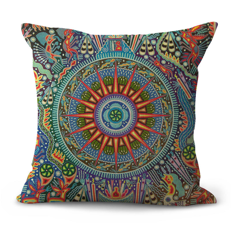 HKM-200403 Pastoral Plaid Geometric Cushion Cover - European Classical Design, 45x45cm