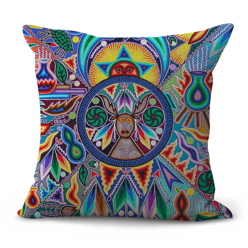HKM-200403 Pastoral Plaid Geometric Cushion Cover - European Classical Design, 45x45cm