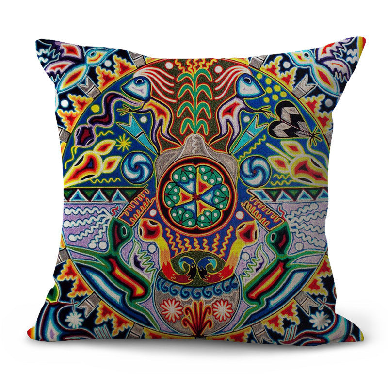 HKM-200403 Pastoral Plaid Geometric Cushion Cover - European Classical Design, 45x45cm