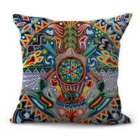 HKM-200403 Pastoral Plaid Geometric Cushion Cover - European Classical Design, 45x45cm