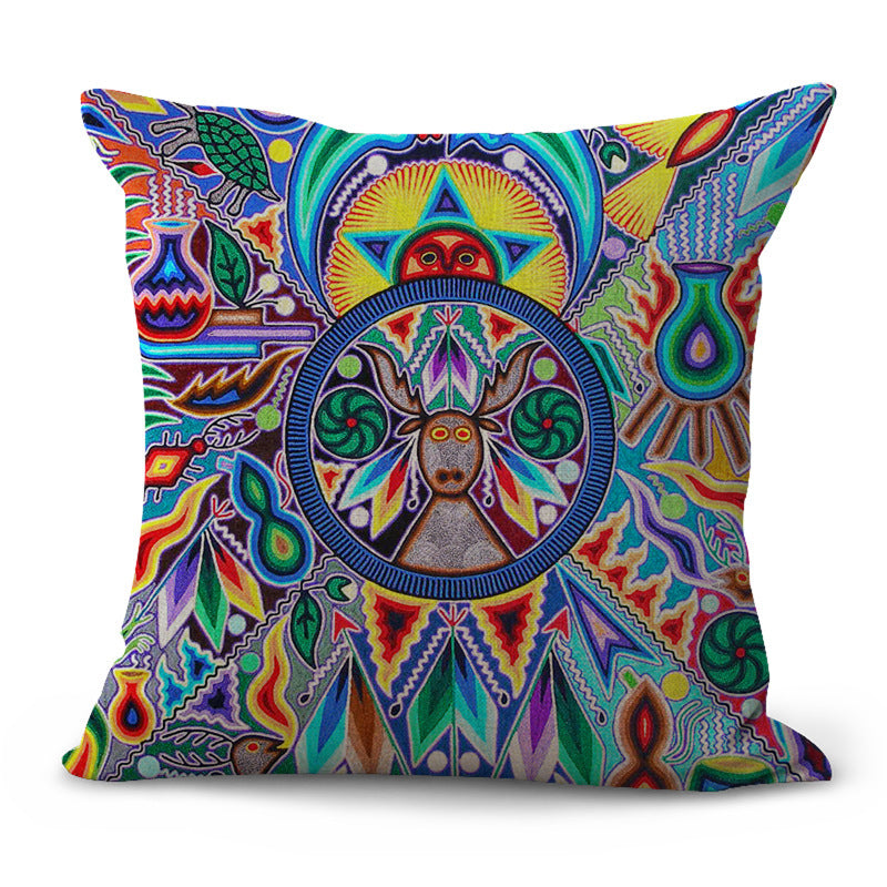 HKM-200403 Pastoral Plaid Geometric Cushion Cover - European Classical Design, 45x45cm