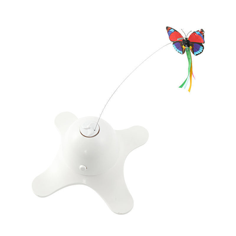 HKM-200467 Electric Butterfly Automatic Rotating Circle Puzzle Cat Toy