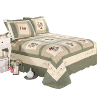 HKM-200851 Cotton Summer Cooling Duvet with Geometric Pattern and Washable Design, Includes Bed Sheet and Pillowcases