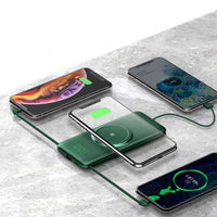 HKM-201043 Large-Capacity Wireless Power Bank with Multi-Output Ports - 10,000mAh/20,000mAh, Sleek Design